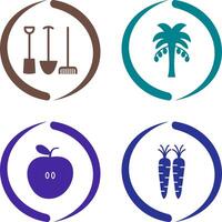 Gardening Tools and Palm tree Icon vector
