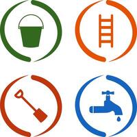 Water Bucket and Ladder Icon vector