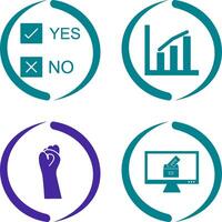 Yes No Option and Statistics Icon vector