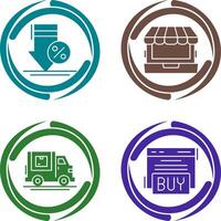 Discount and Online Shopping Icon vector