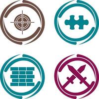 Target and Puzzle Piece Icon vector