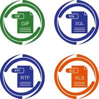 GIF and SQL Icon vector