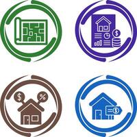 Blueprint and loan Icon vector