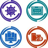 Virus and Error Code Icon vector