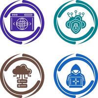 Cloud Security and Website Icon vector