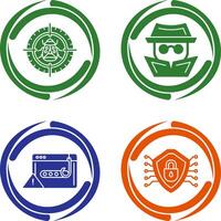 Bug Target and Hacker Icon vector