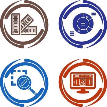 Pie Chart and Pantone Icon vector