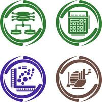 Structured Data and Calculator Icon vector