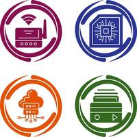 Wifi Router and Chip Icon vector