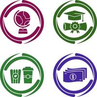 Globe and Graduation Icon vector