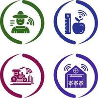Farmer and Measure and Measure Icon vector