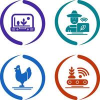 Smart Farm and Farmer Icon vector