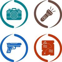 Camera and Flash Light Icon vector