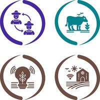 Connect and Cattle Icon vector