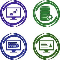 digital marketing and database management Icon vector