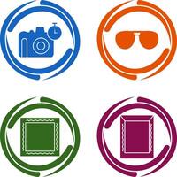 glasses and timer on camera Icon vector