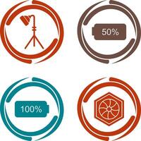 light stand and half battery Icon vector