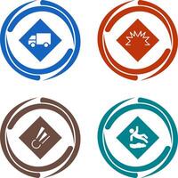 dangerous vehicle and danger of welding Icon vector