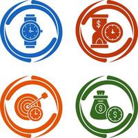 Wrist Watch and Time is Money Icon vector