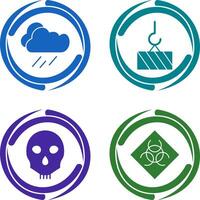 rain and heavy machinery Icon vector