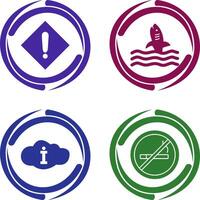 caution sign and dangerous shark Icon vector