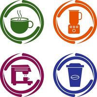 caliente café y café licuadora icono vector