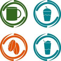 café jarra y frapé icono vector