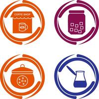 Coffee Shop And sugar Bottle Icon vector