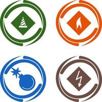 under construction and flammable material Icon vector