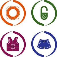 Life Preserver and Do Not Disturb Icon vector