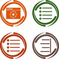 settings and numbered lists Icon vector
