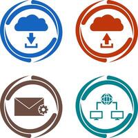 download from cloud upload to cloud Icon vector