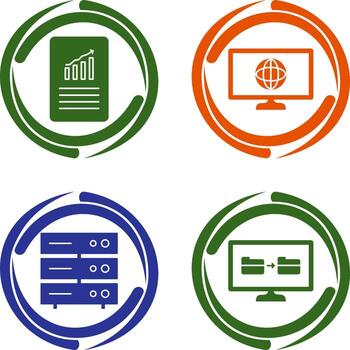data files and weather global Icon vector