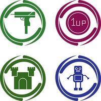 Gun and 1UP Icon vector