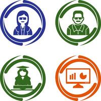 Female Professor and Male Professor Icon vector