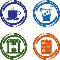hot coffee and whiskey sour Icon vector