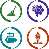 Digging and Honeycomb Icon vector