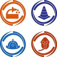 water hose and cone Icon vector