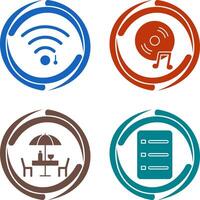 wifi sign and music cd Icon vector