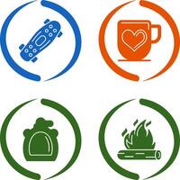 Skateboard and Mug Icon vector