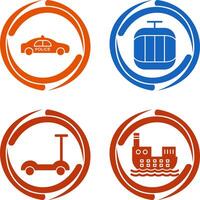 Police Car and Cable Car Icon vector