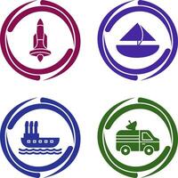 Rocket and Small Yacht Icon vector