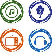 Music Player and Tree Icon vector