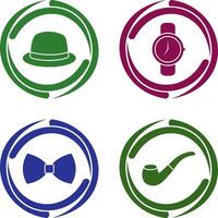 Hat and Watch Icon vector