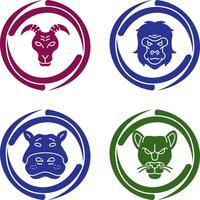 Goat and Gorilla Icon vector