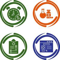 Clock and test tube Icon vector