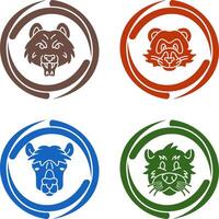 Bear and Ferret Icon vector