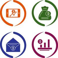 Line Chart and Money Bag Icon vector