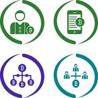 User and Bitcoin Mobile Icon vector