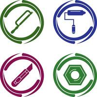 Hacksaw and Paint Roller Icon vector